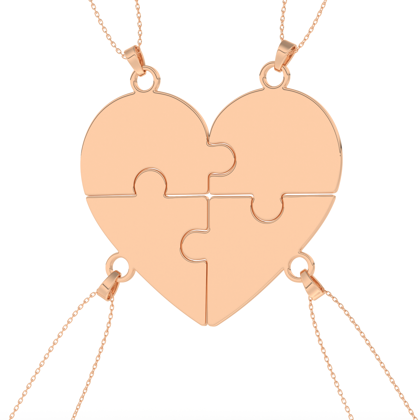 Custom Pendant Necklace – Split Heart and Puzzle