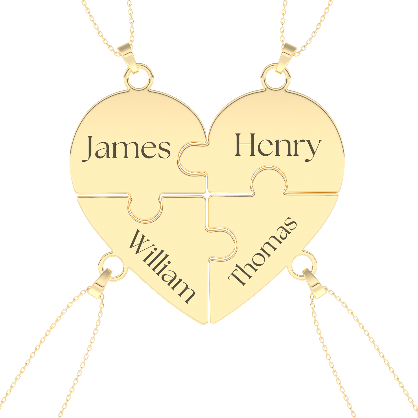 Custom Pendant Necklace – Split Heart and Puzzle