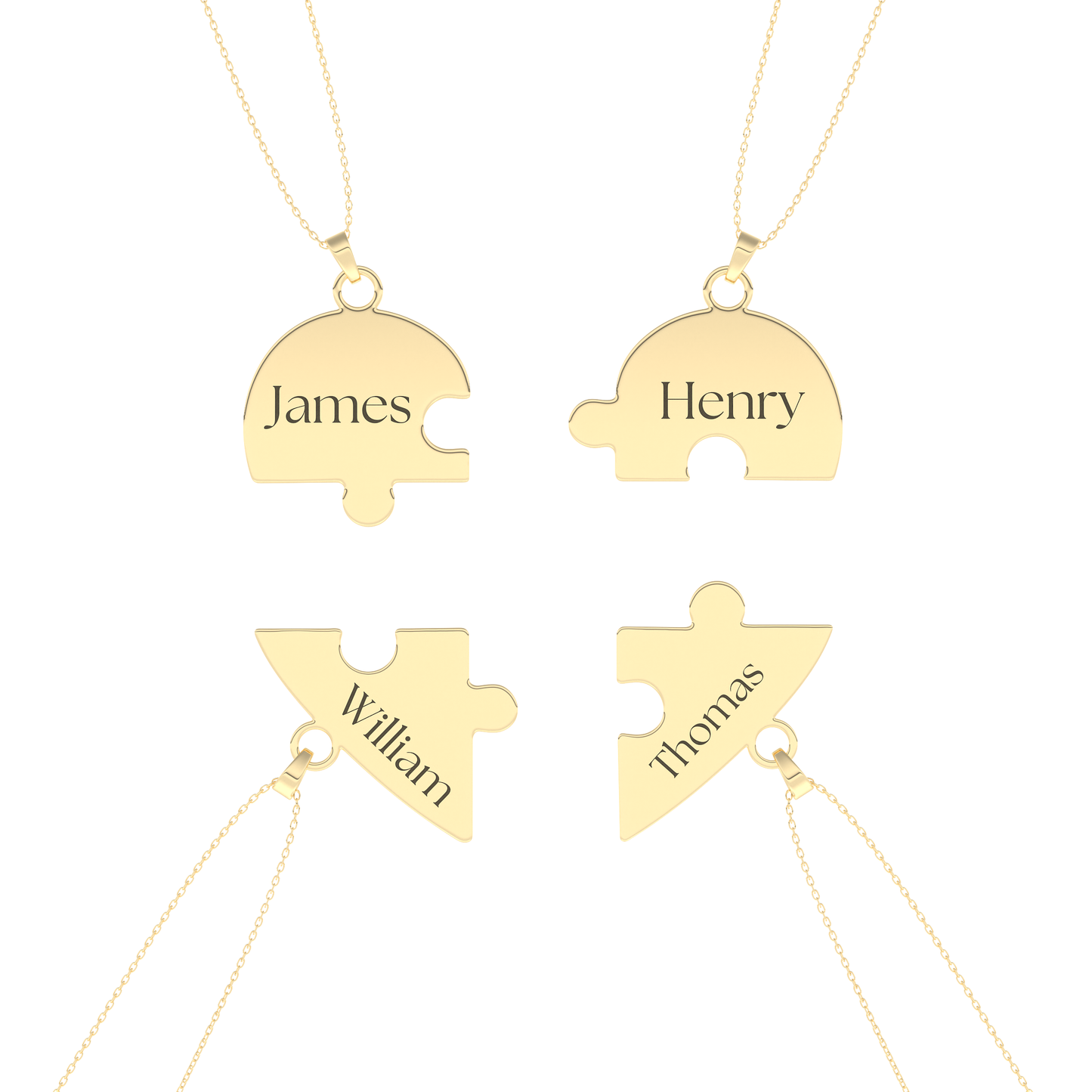 Custom Pendant Necklace – Split Heart and Puzzle