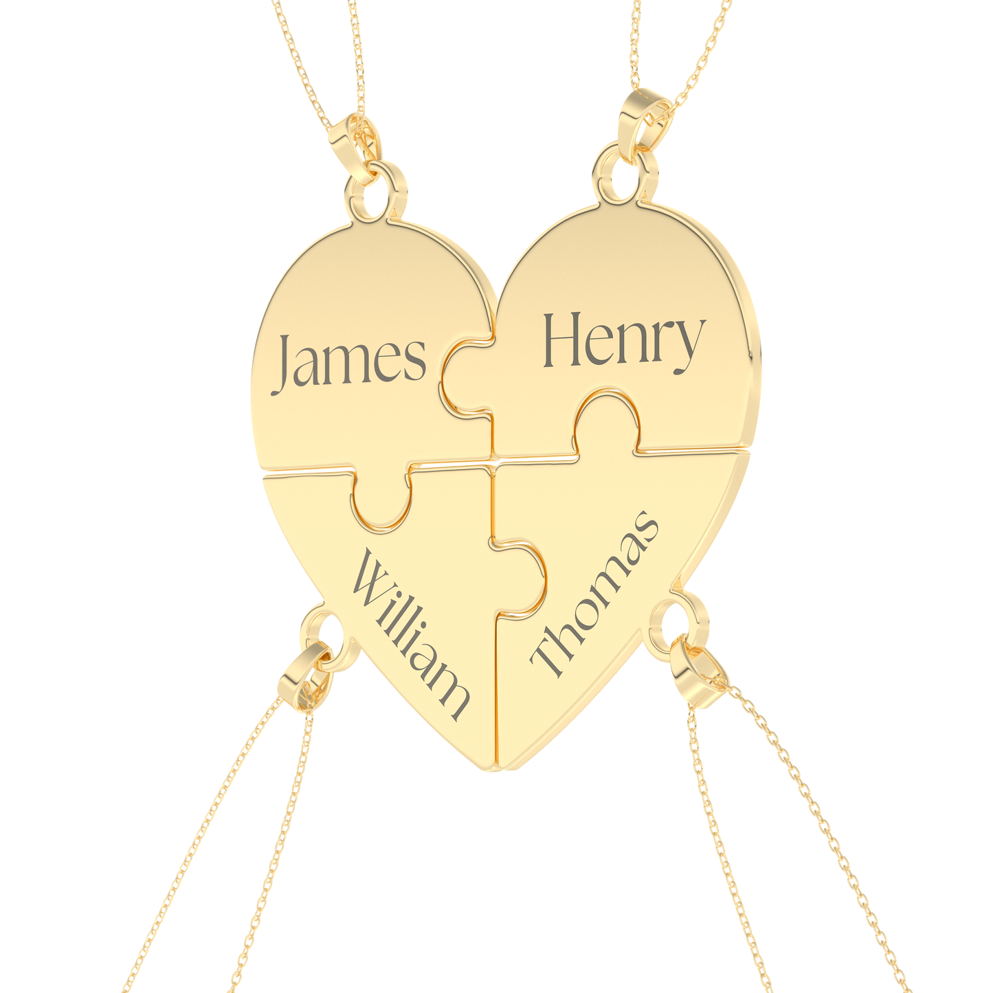 Custom Pendant Necklace – Split Heart and Puzzle
