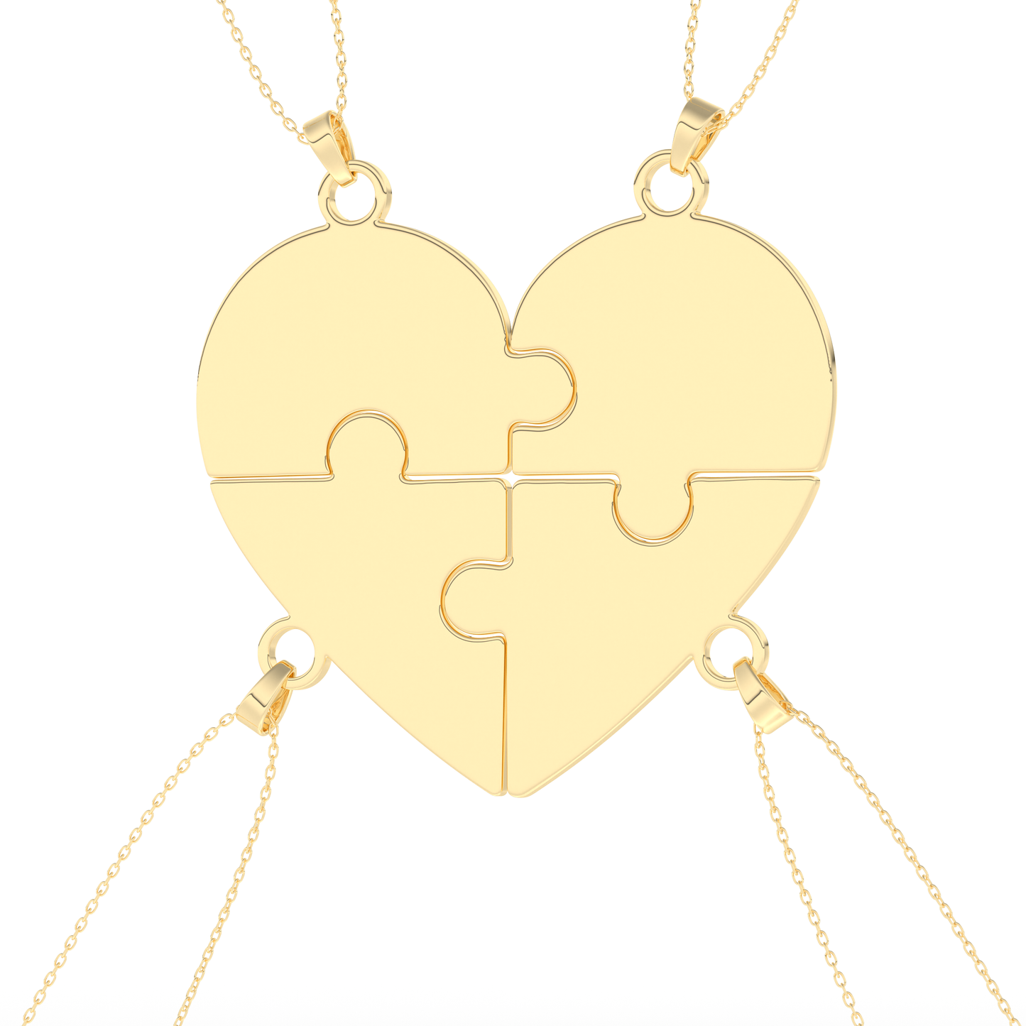 Custom Pendant Necklace – Split Heart and Puzzle