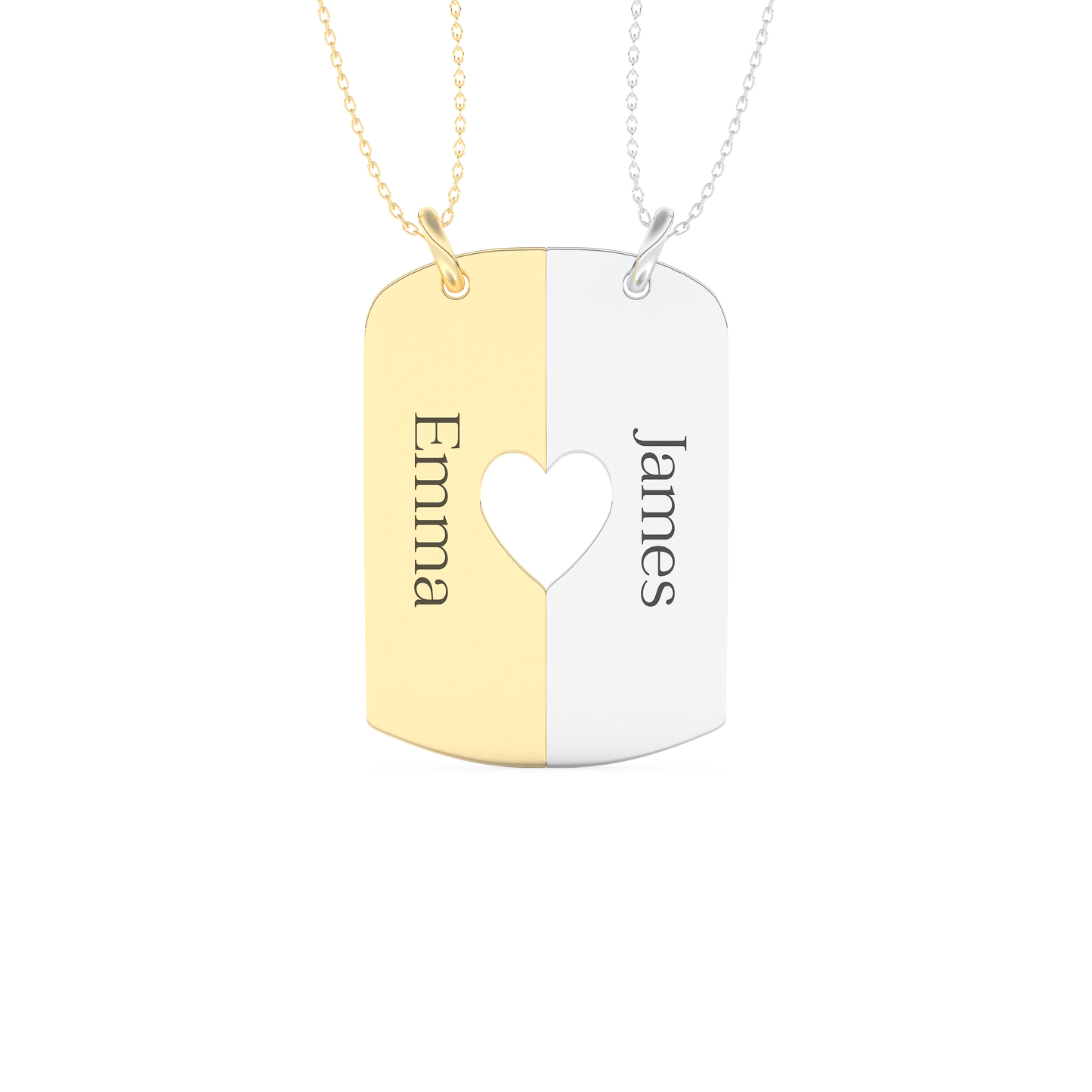 Custom Pendant Necklace – Split Heart