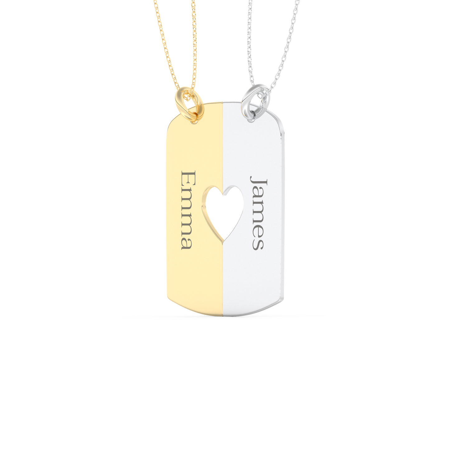 Custom Pendant Necklace – Split Heart
