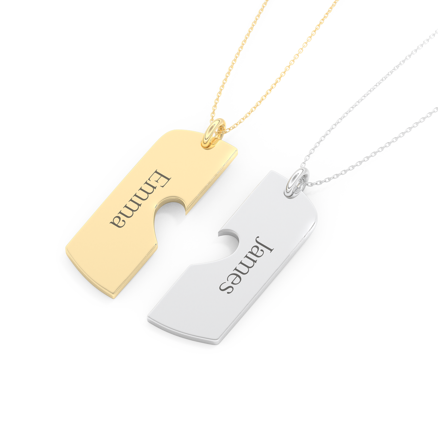 Custom Pendant Necklace – Split Heart