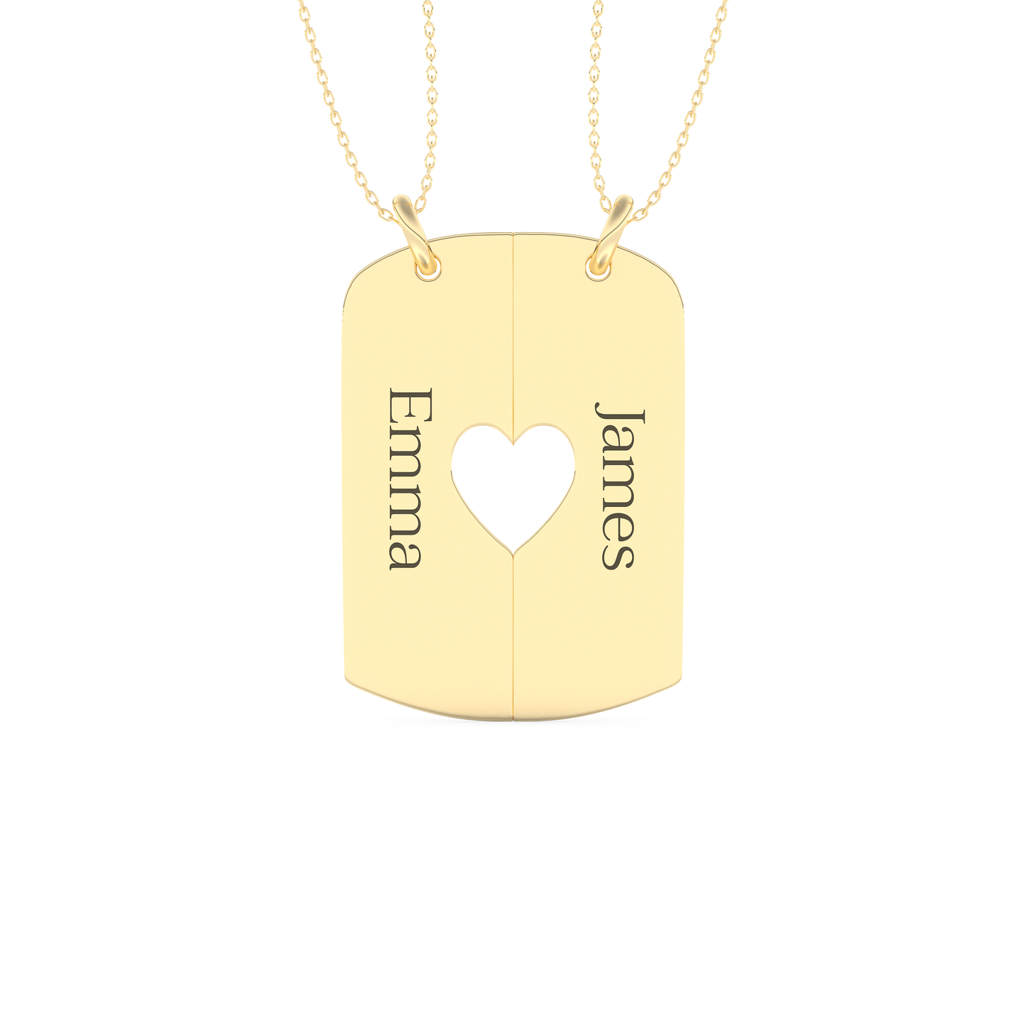 Custom Pendant Necklace – Split Heart