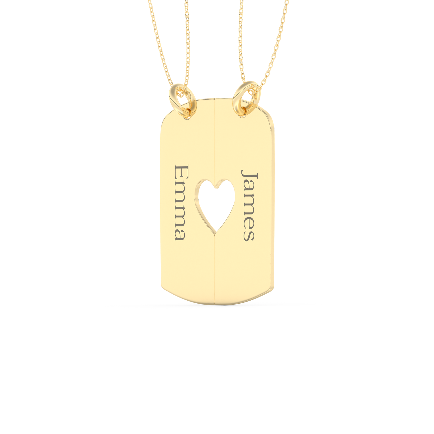 Custom Pendant Necklace – Split Heart
