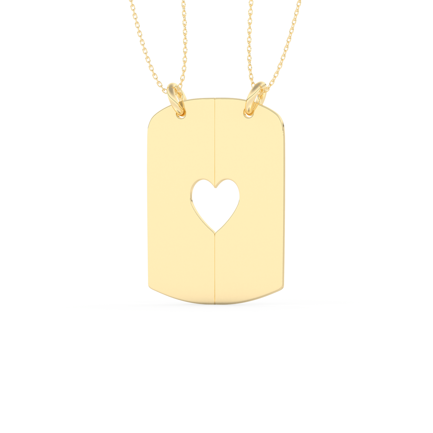 Custom Pendant Necklace – Split Heart