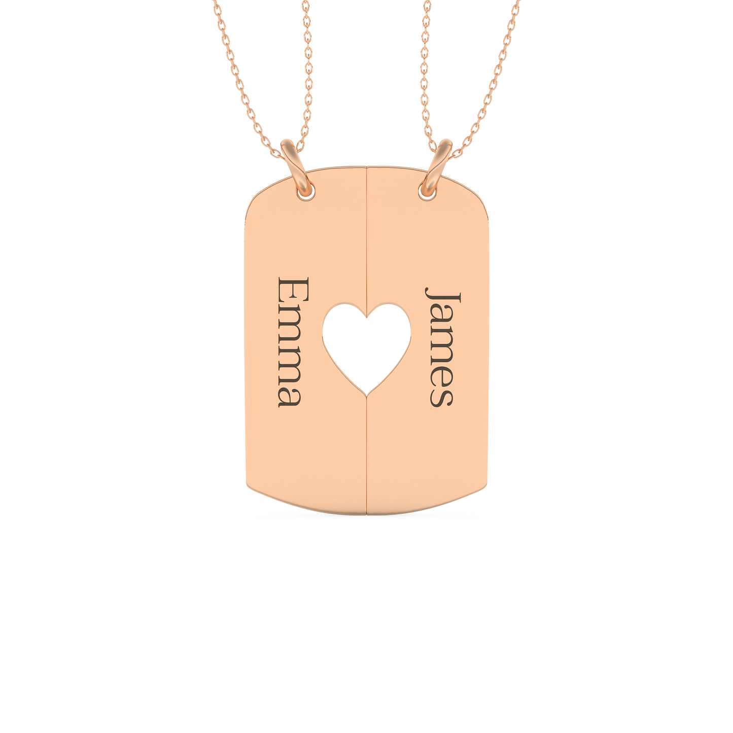 Custom Pendant Necklace – Split Heart