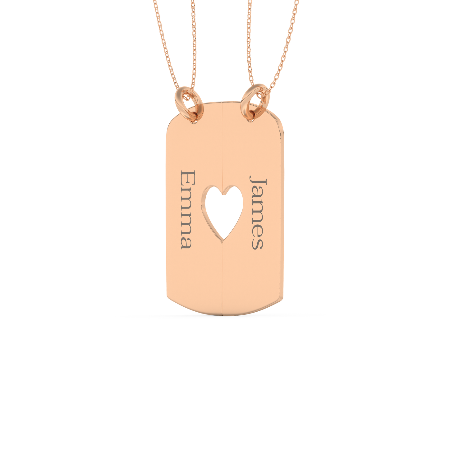 Custom Pendant Necklace – Split Heart