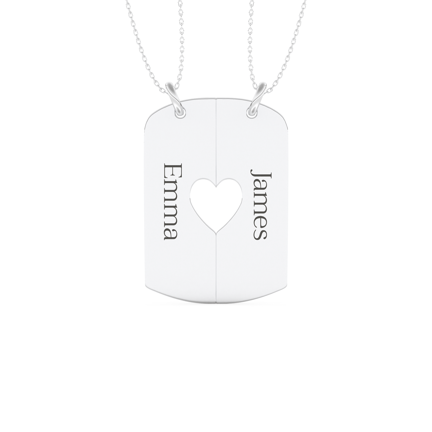 Custom Pendant Necklace – Split Heart