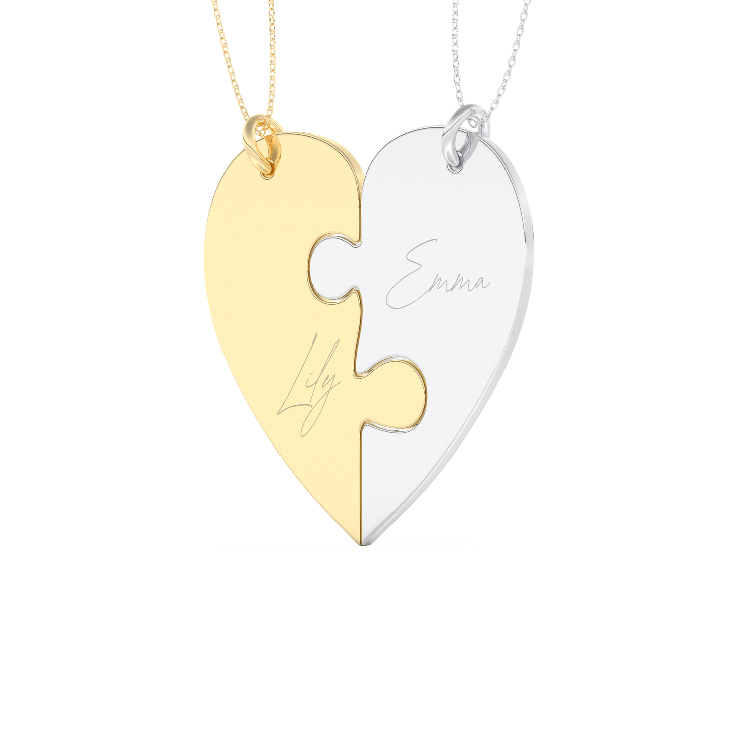 Custom Pendant Necklace – Split Heart