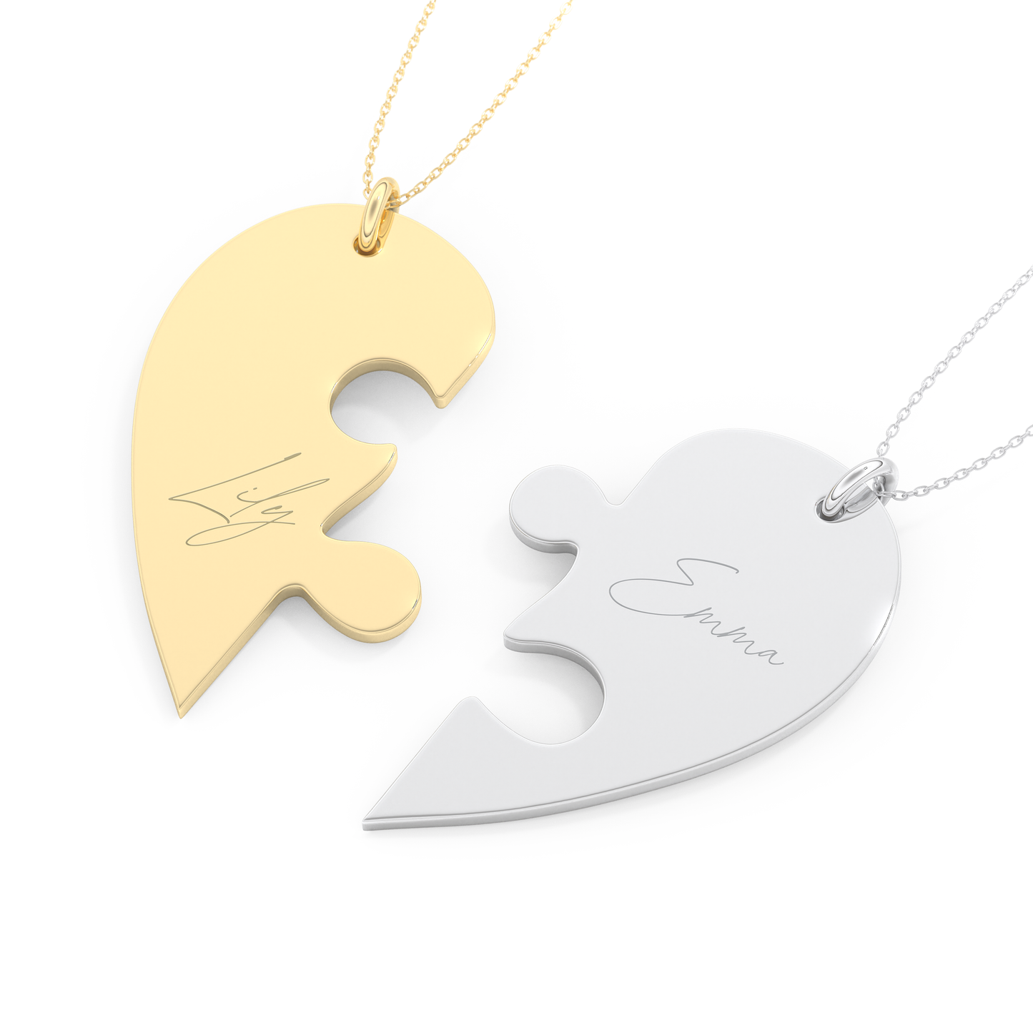 Custom Pendant Necklace – Split Heart