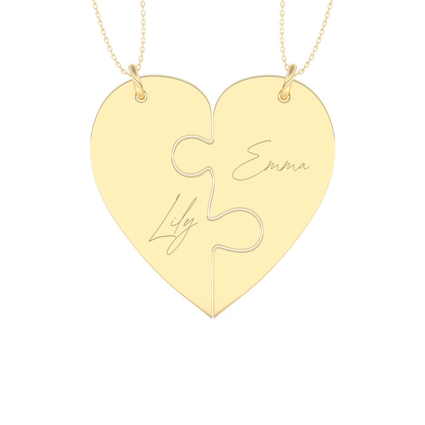 Custom Pendant Necklace – Split Heart