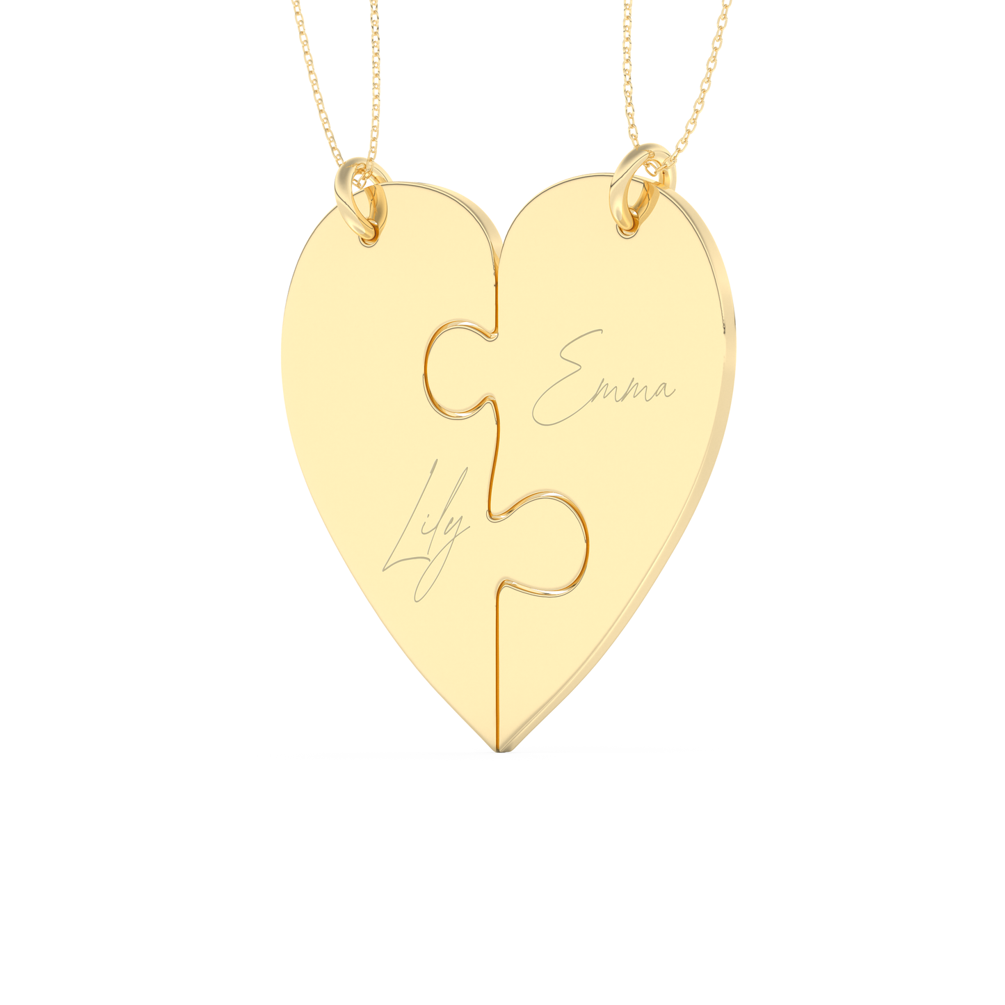 Custom Pendant Necklace – Split Heart