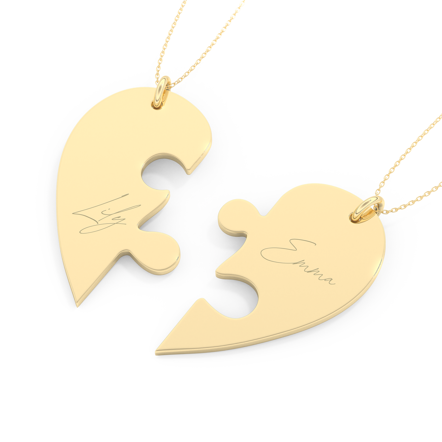 Custom Pendant Necklace – Split Heart