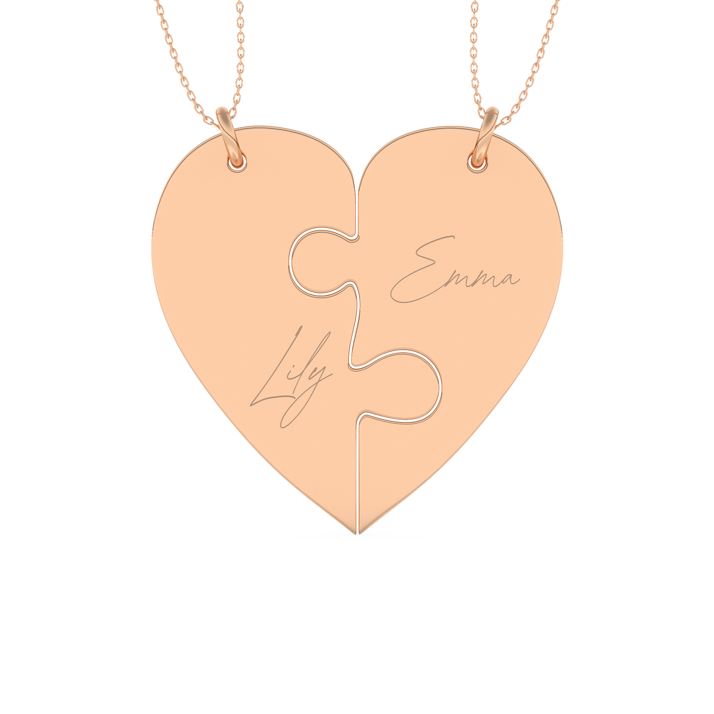 Custom Pendant Necklace – Split Heart