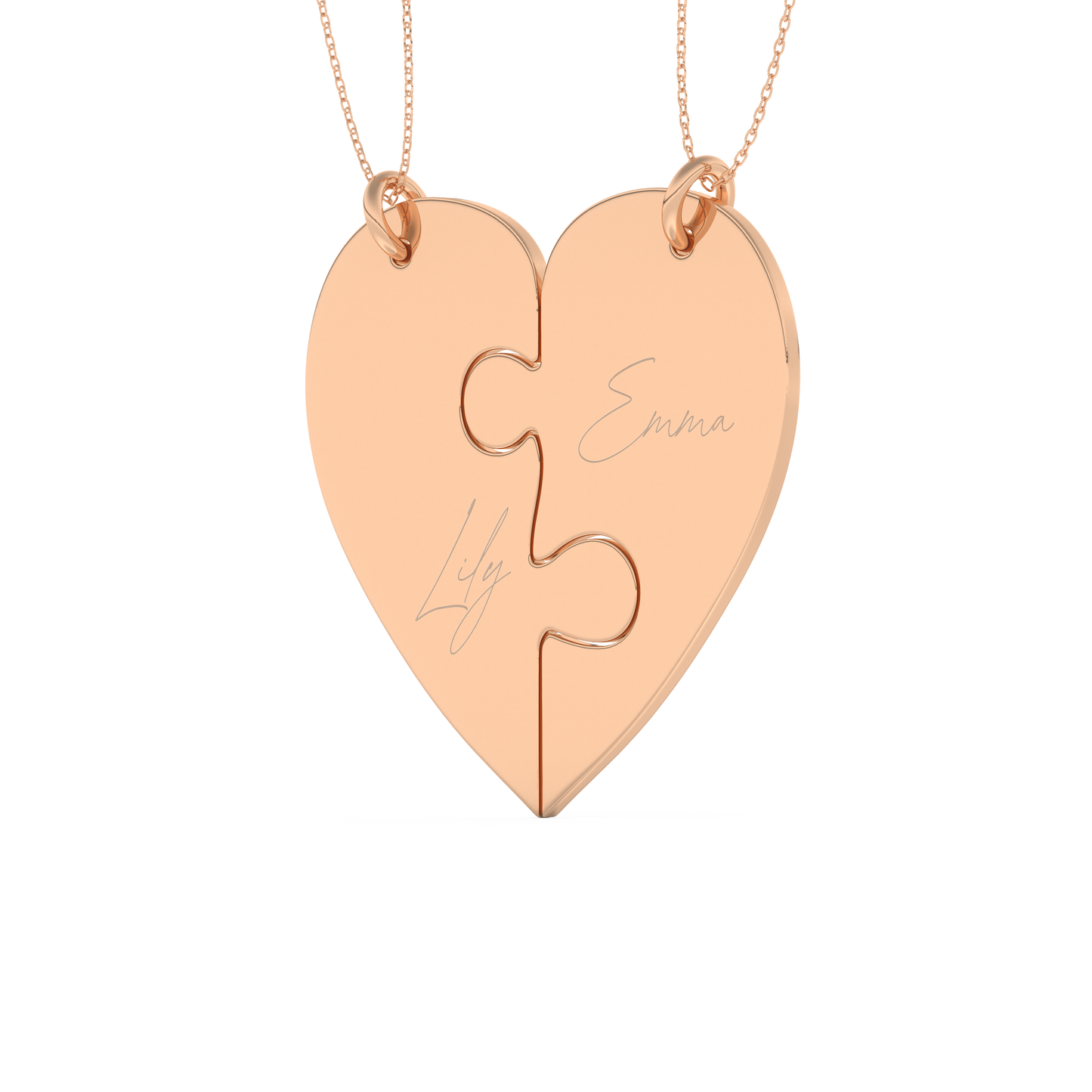 Custom Pendant Necklace – Split Heart