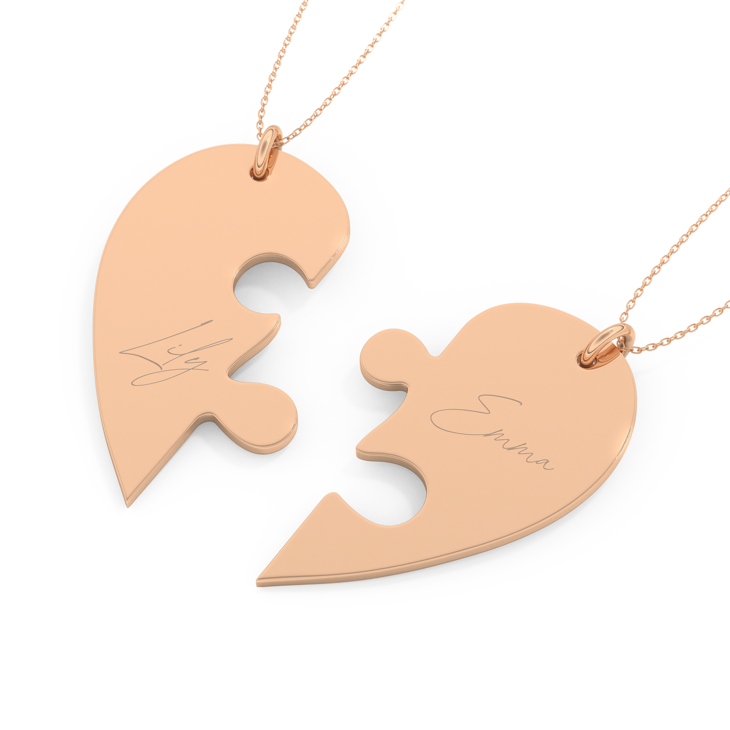 Custom Pendant Necklace – Split Heart