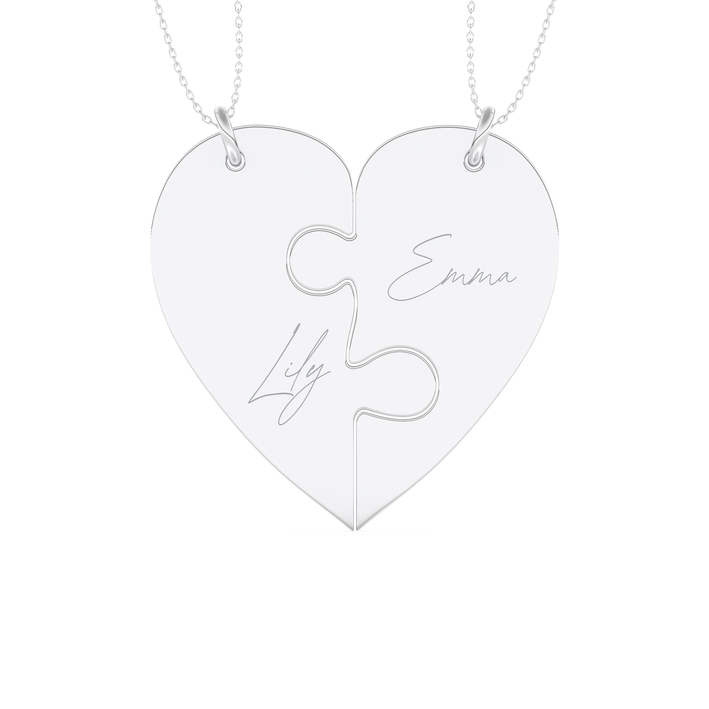 Custom Pendant Necklace – Split Heart