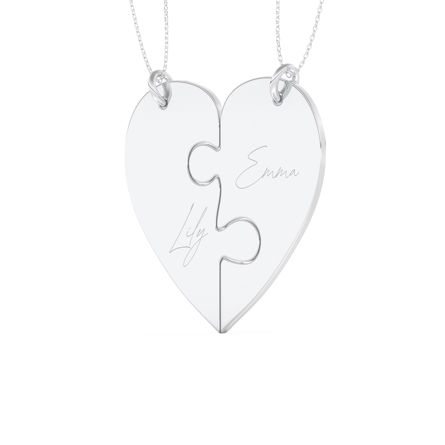 Custom Pendant Necklace – Split Heart