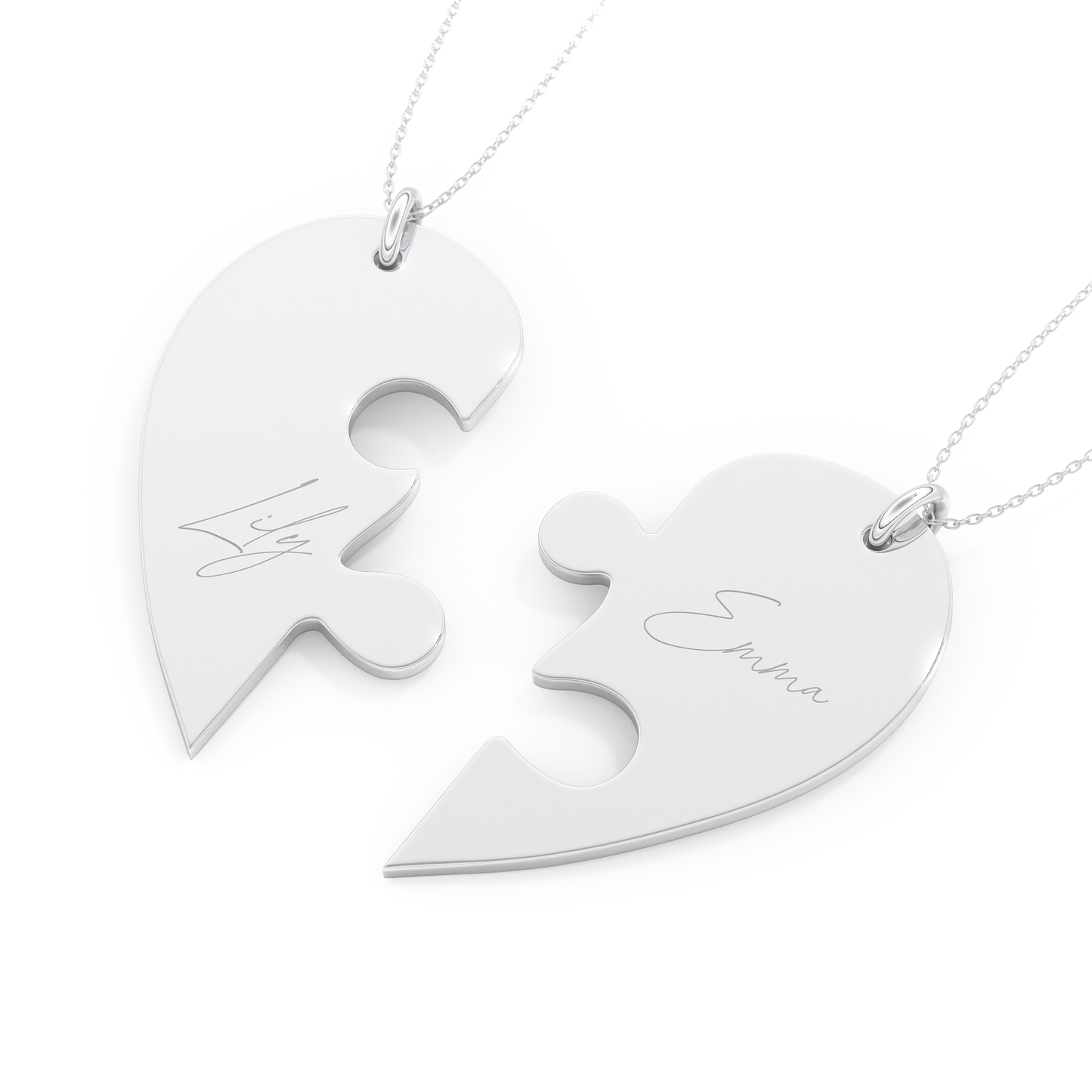 Custom Pendant Necklace – Split Heart