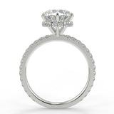 Stunning 2.0 CT Round Moissanite Engagement Ring with Double Hidden Halo & Pave Design 7