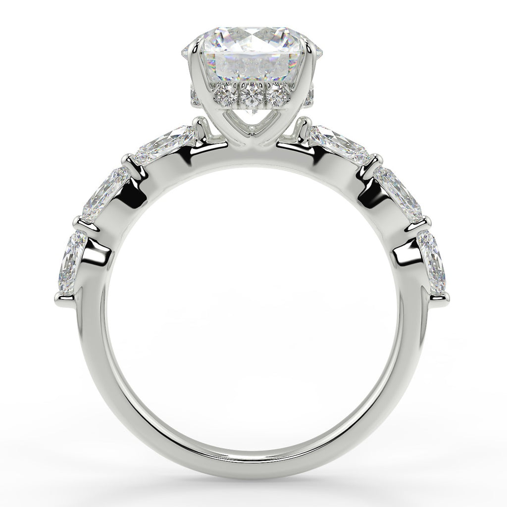 Stunning 2.0 CT Round Moissanite Engagement Ring with Hidden Halo & Pave Design 6
