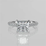 Stunning 1.30 CT Princess Moissanite Engagement Ring with Hidden Halo & Pave Design 4