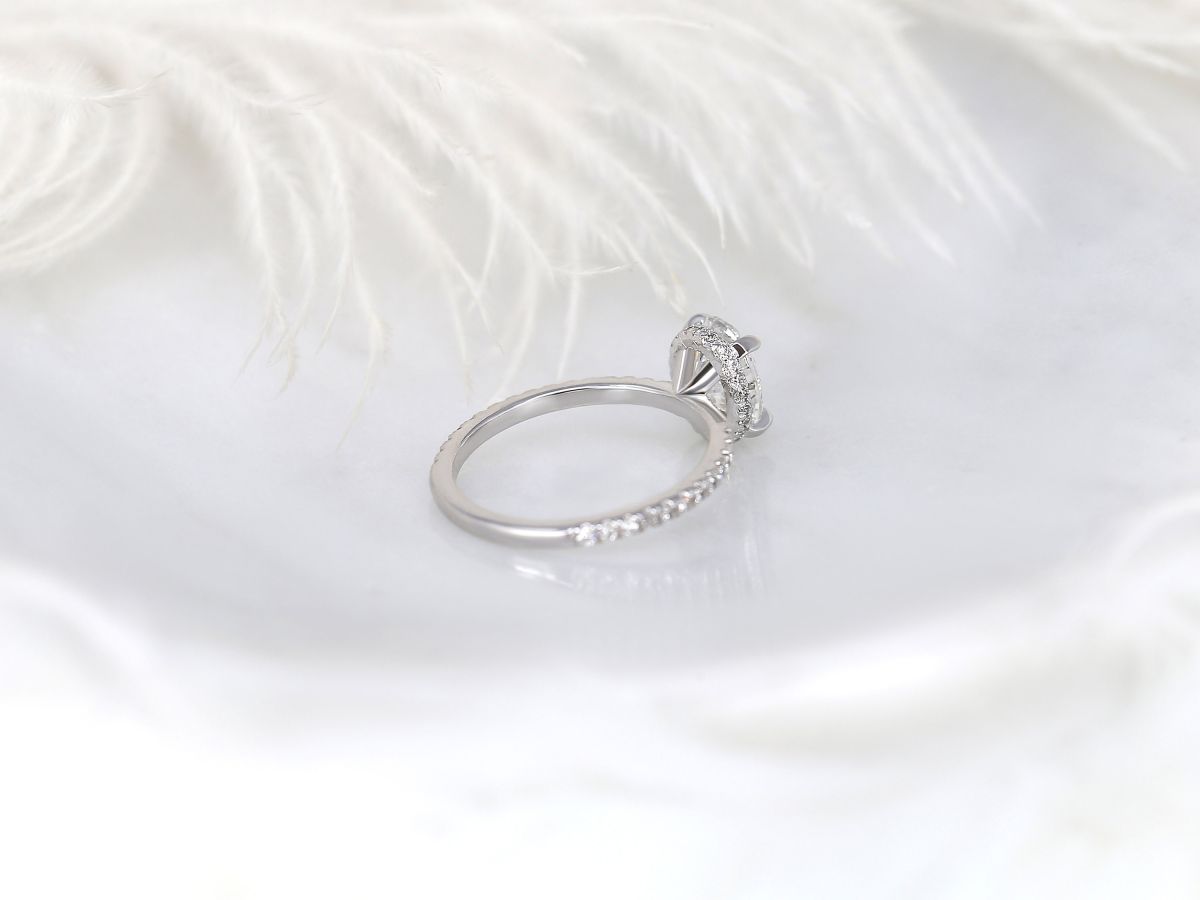 Stunning 1.5 CT Oval Moissanite Engagement Ring with Hidden Halo Design 7
