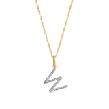 0.30 TCW Round Moissanite Diamond Customized Letter Pendant Necklace in Solid Gold 21