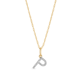 0.30 TCW Round Moissanite Diamond Customized Letter Pendant Necklace in Solid Gold 14