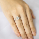 Stunning 2 CT Emerald Moissanite Engagement Ring with Hidden Halo Design 7