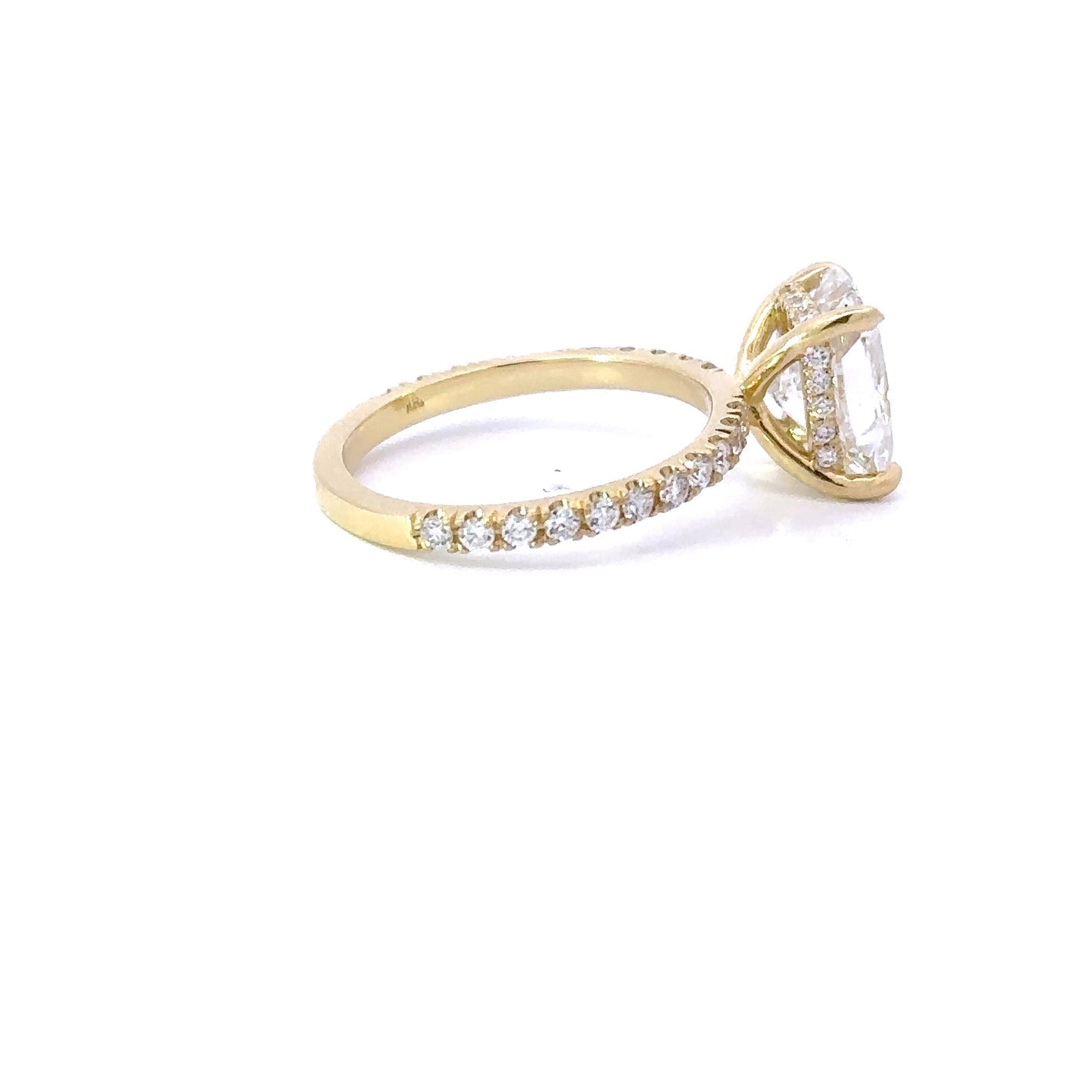 Stunning 3.0 CT Cushion Moissanite Engagement Ring with Hidden Halo & Pave Design 4