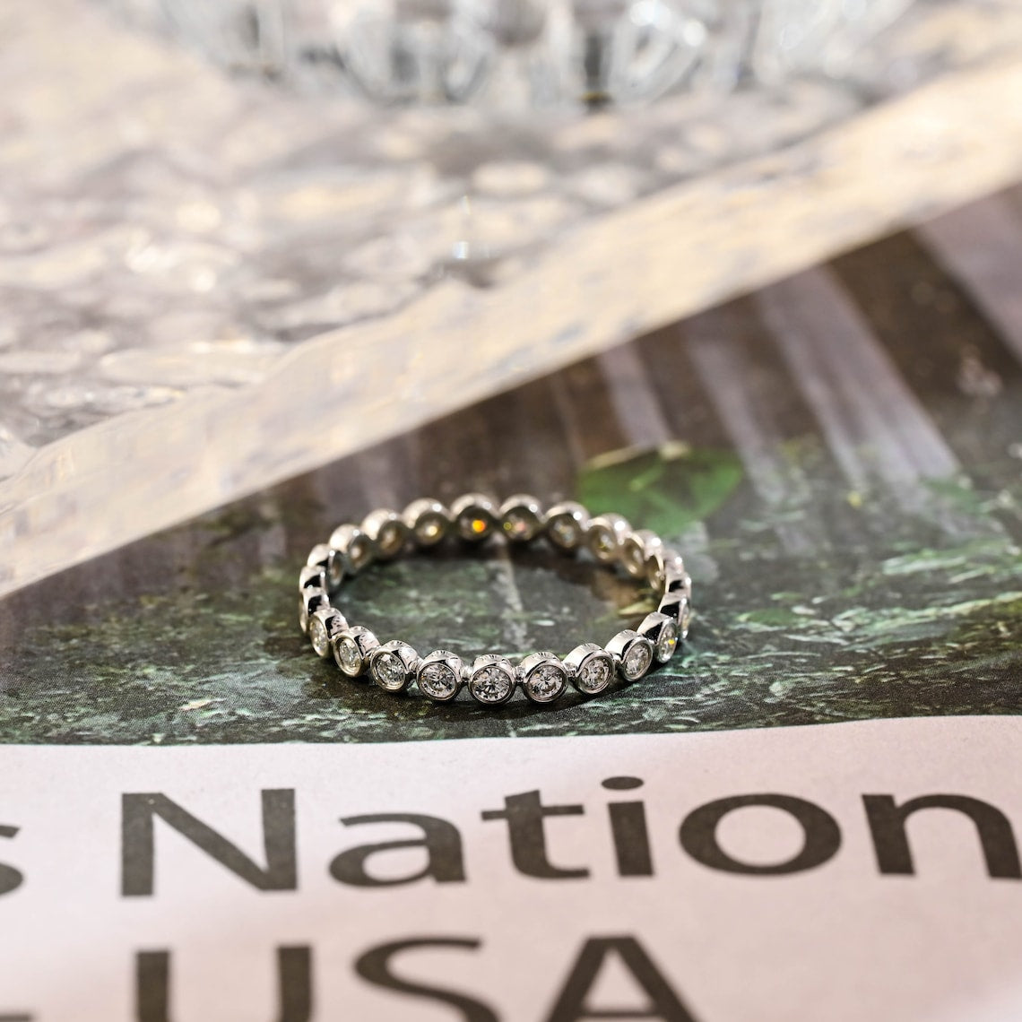 1.5 TCW Round Cut Moissanite Bridal Wedding Band 1