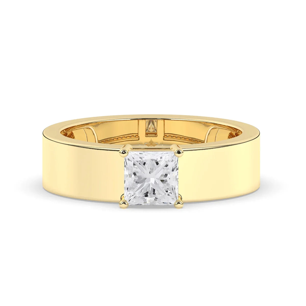 Stunning 1.0 CT Princess Moissanite Men's Wedding Band with Hidden Diamond Design 1