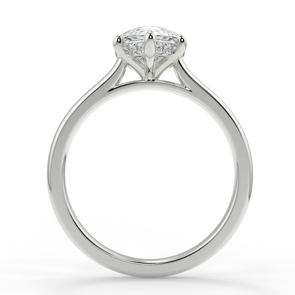 Stunning 1.31 CT Pear Moissanite Engagement Ring with Hidden Halo Design 6
