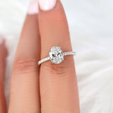 Stunning 1.5 CT Oval Moissanite Engagement Ring with Hidden Halo Design 6