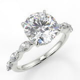 Stunning 2.0 CT Round Moissanite Engagement Ring with Hidden Halo & Pave Design 5