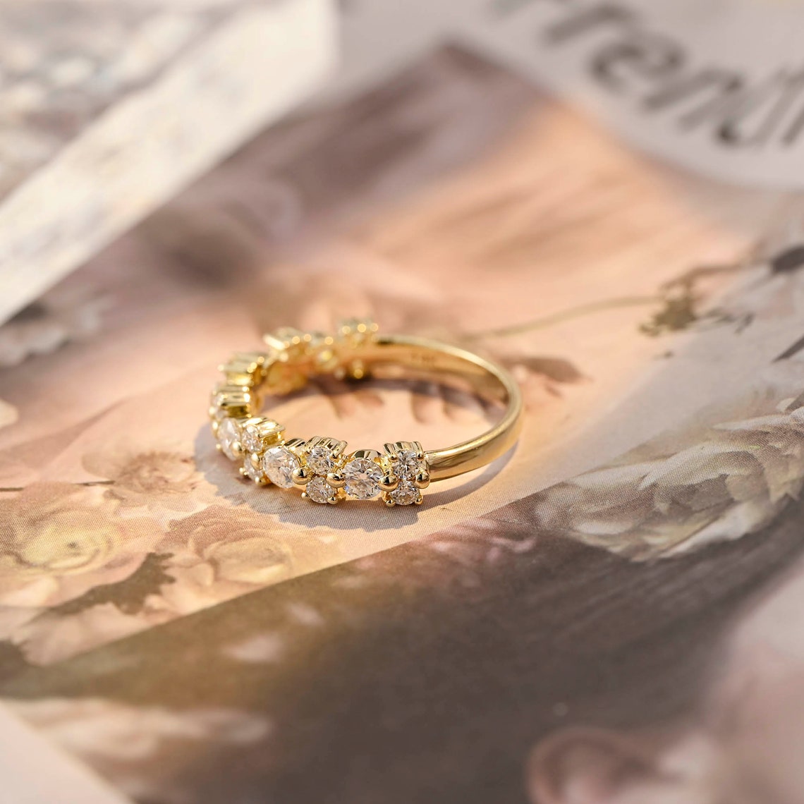 0.2 TCW Round Cut Moissanite Bridal Wedding Band 2