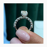 Stunning 1.75 CT Oval Cut Moissanite Engagement Ring with Hidden Halo & Pave Design 6