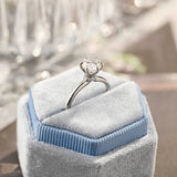 Stunning 2.0 CT Round Moissanite Engagement Ring with Hidden Halo Design 9