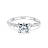 Stunning 1.5 CT Round Moissanite Engagement Ring with Pave & Hidden Halo Design 1