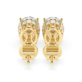 2.0 TCW Oval Cut Moissanite Hidden Halo Stud Earrings in Gold 4