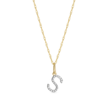 0.30 TCW Round Moissanite Diamond Customized Letter Pendant Necklace in Solid Gold 17