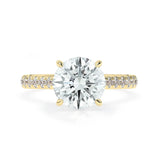 Stunning 3.0 CT Round Moissanite Engagement Ring with Double Hidden Halo & Pave Design 1