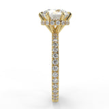 Stunning 2.0 CT Round Moissanite Engagement Ring with Double Hidden Halo & Pave Design 2