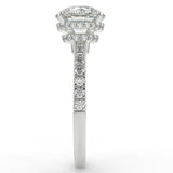 Stunning 2.0 CT Round Moissanite Engagement Ring with Hidden Halo & Pave Design 7