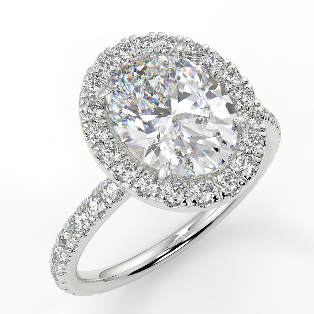 Stunning 2.11 CT Oval Moissanite Engagement Ring with Hidden Halo & Pave Design 5