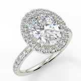 Stunning 2.11 CT Oval Moissanite Engagement Ring with Hidden Halo & Pave Design 4