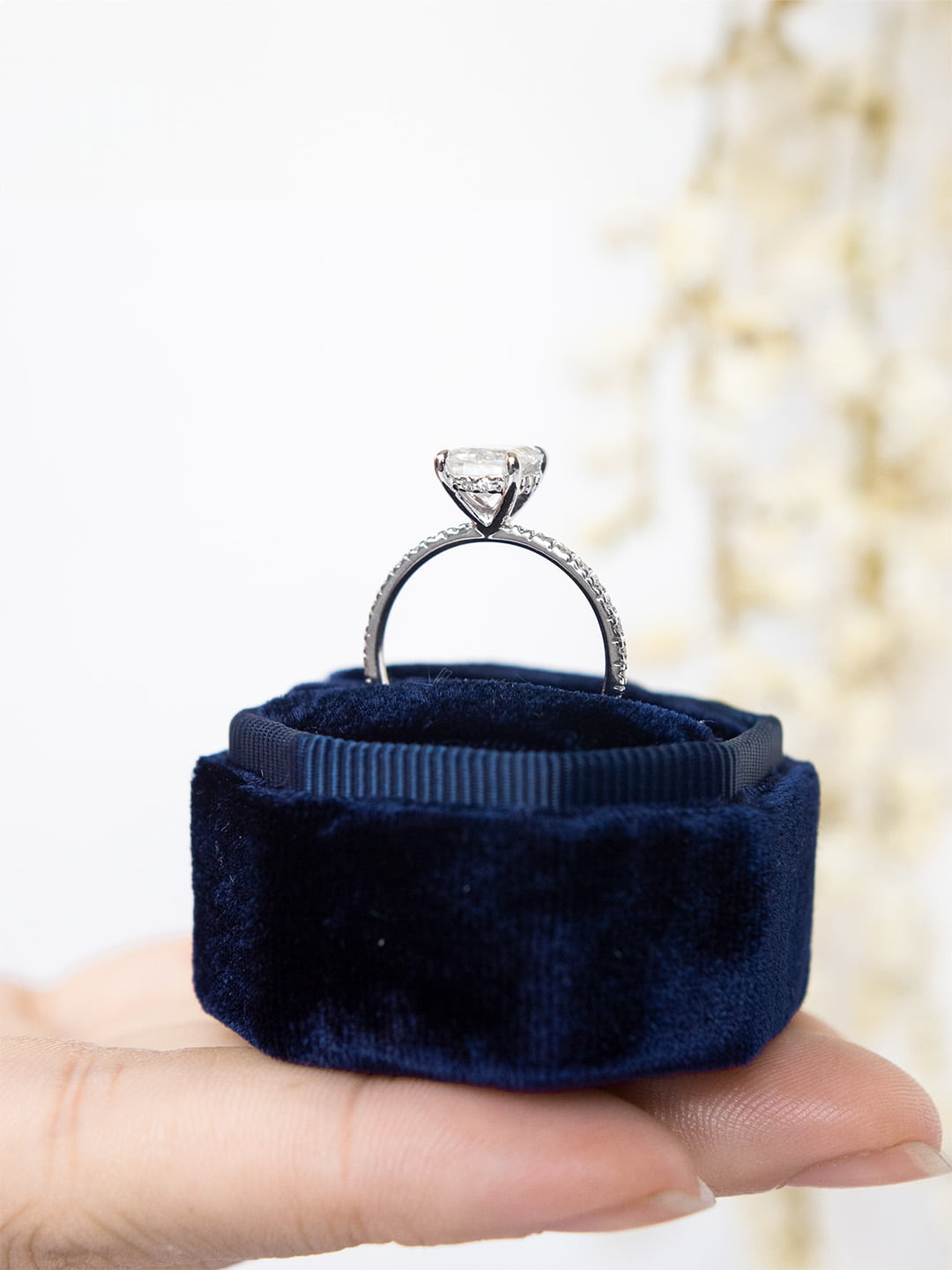 Stunning 2 CT Emerald Moissanite Engagement Ring with Hidden Halo Design 11